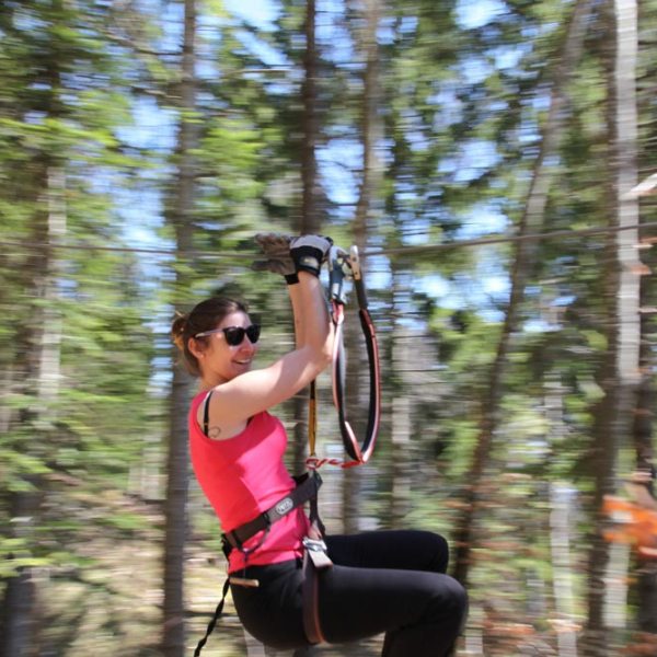 a woman riding a bike