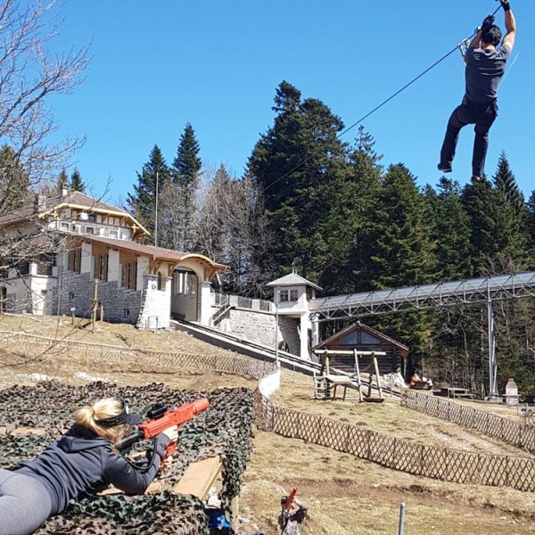 a man flying through the fence